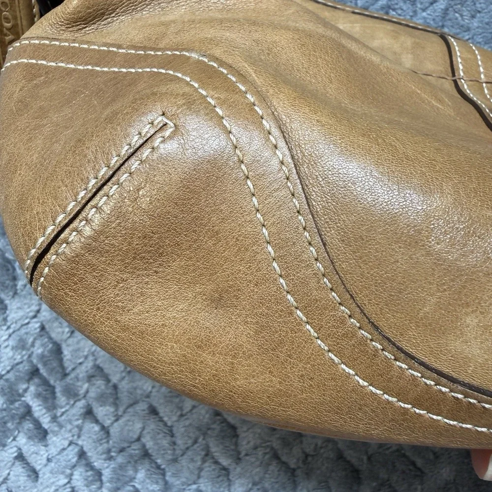 Coach Y2K Soho Hobo Shoulder Bag 9541 Tan Brown Leather Purse Hangtag Vintage